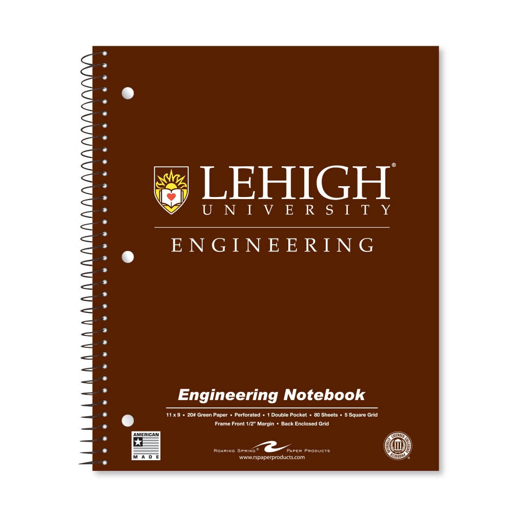 School Spirit Engineering Notebook, Green Tint 20# Paper with 1 Double Pocket