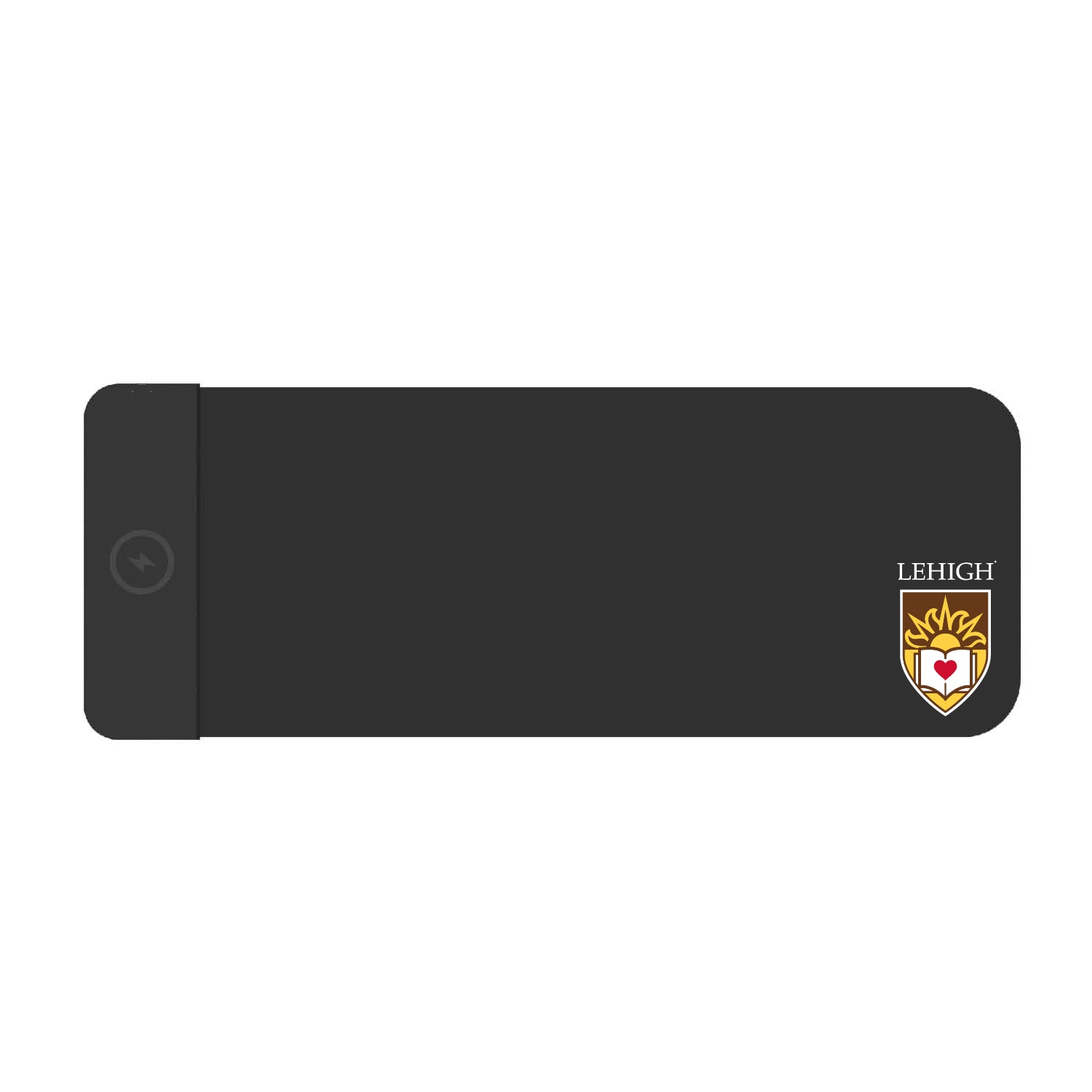 Lehigh University Cloth Wireless Charging Desk Mat, Black, Classic V1