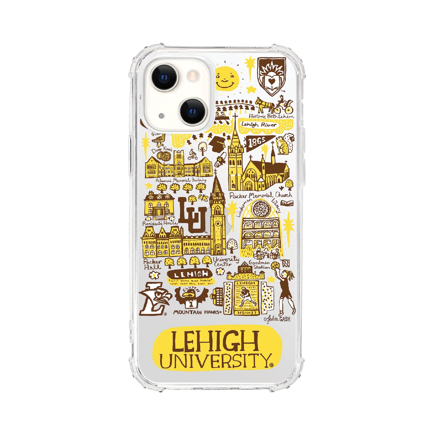 Lehigh University V2, Tough Edge Phone Case, Julia Gash Cityscape - iPhone 14 Plus