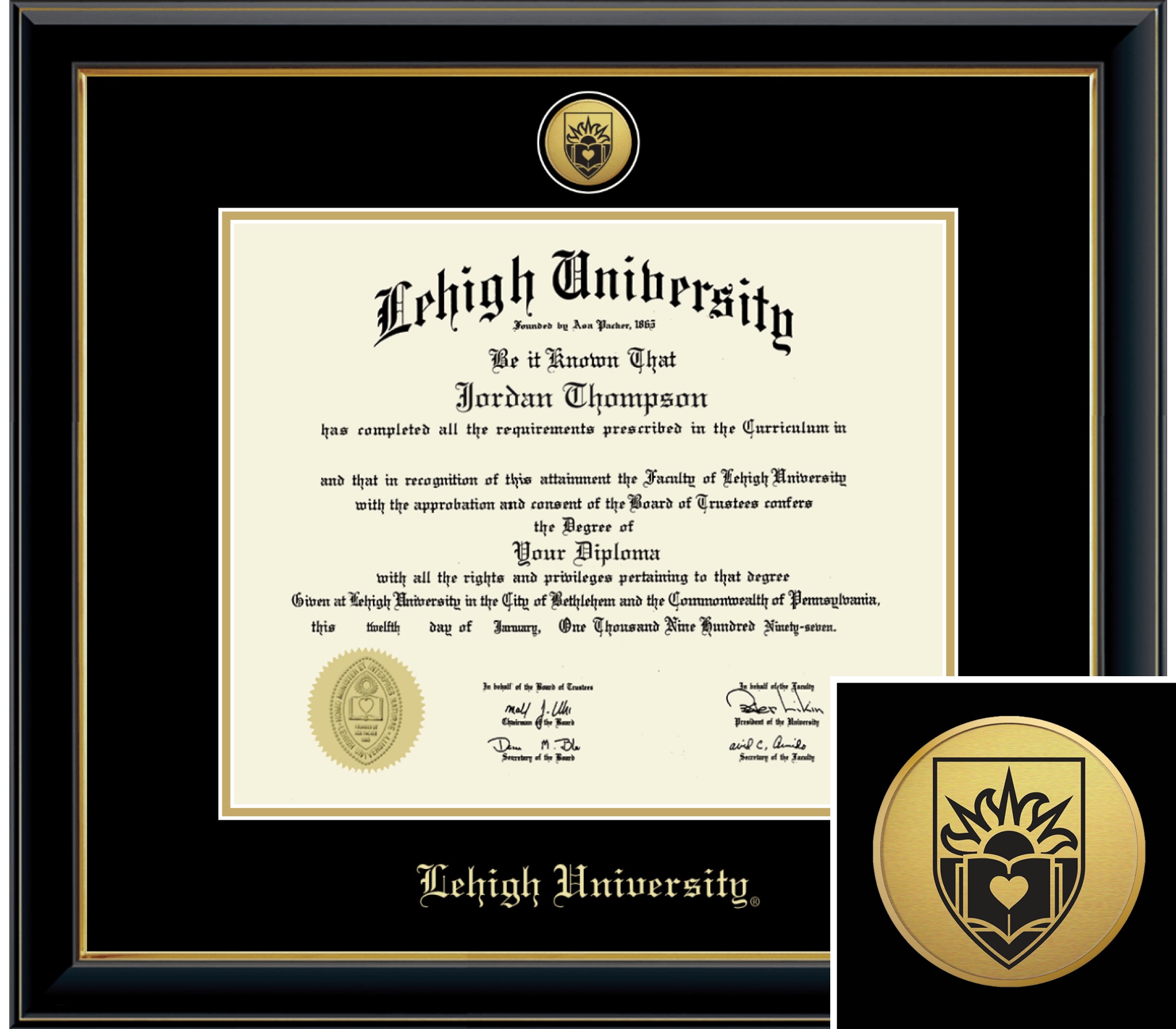 Church Hill Classics Onyx 14x17 Black Diploma Frame