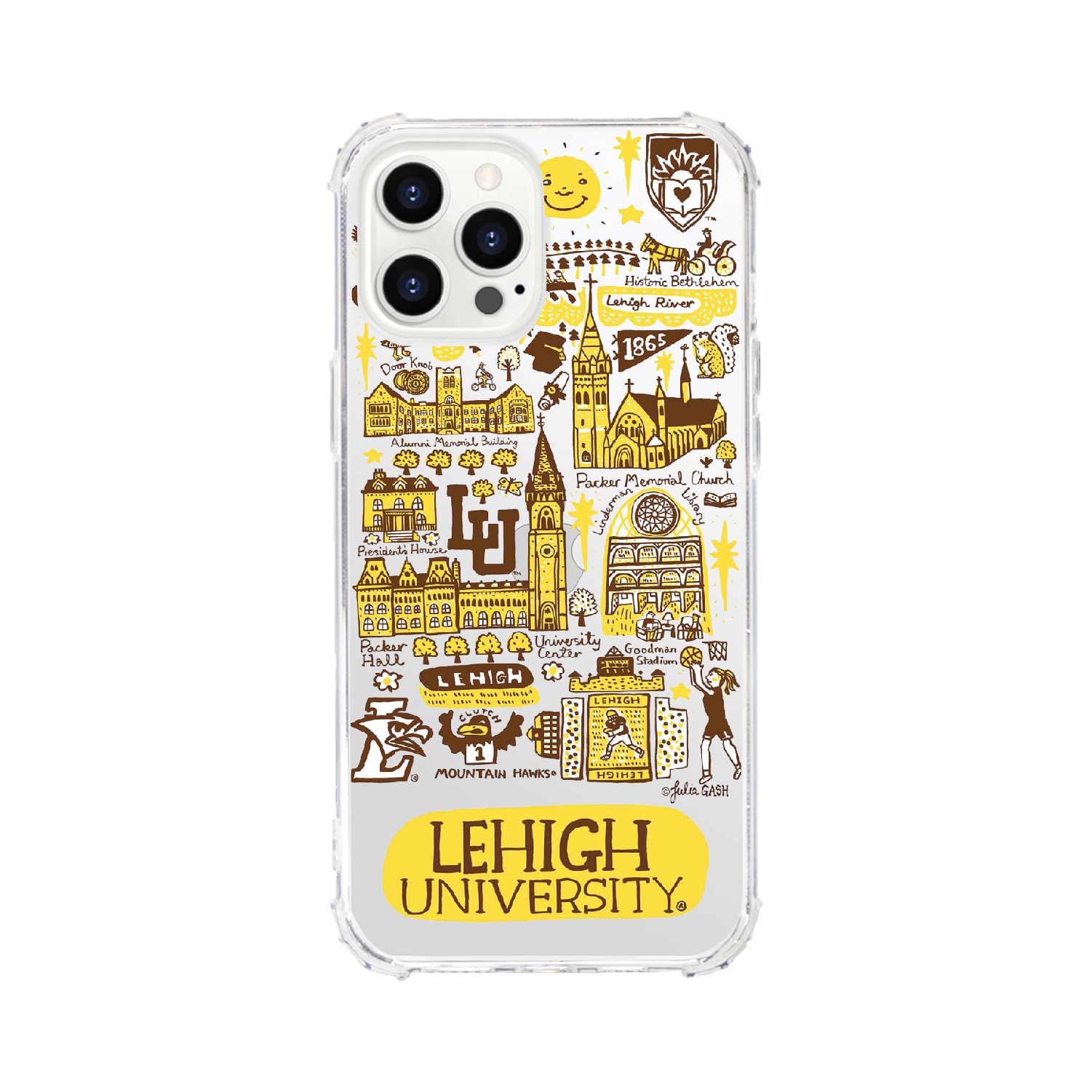 Lehigh University- Clear Tough Edge Phone Case, Julia Gash - iPhone 15