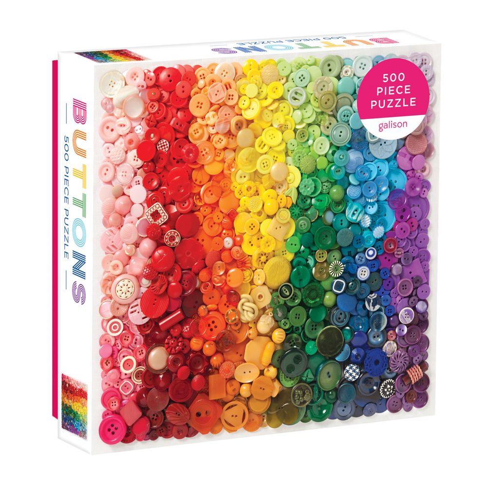 Galison Rainbow Buttons 500pc Puzzle
