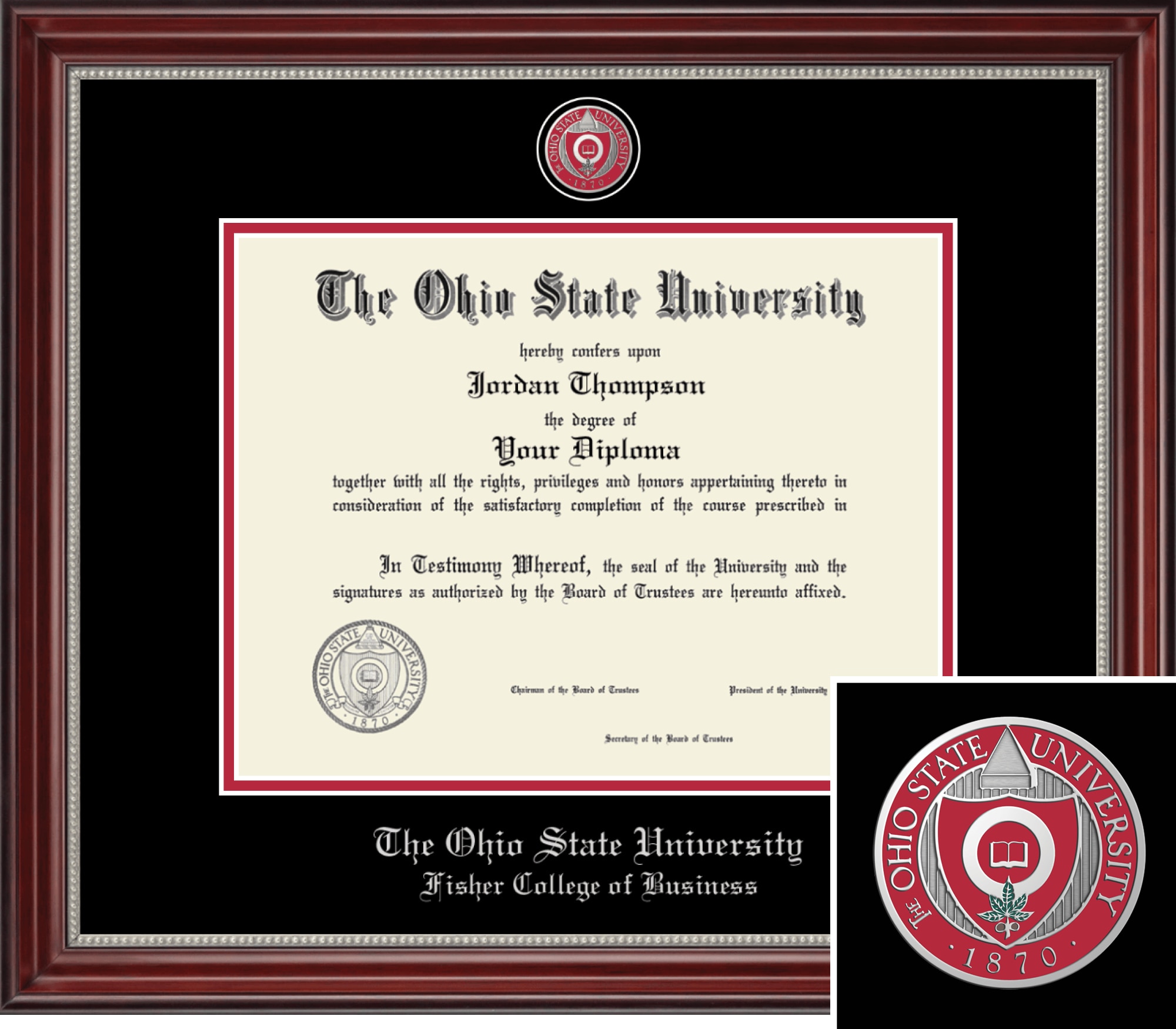 Church Hill Classics 8.5" x 11" Masterpiece Cherry Fisher College of Business Diploma Frame