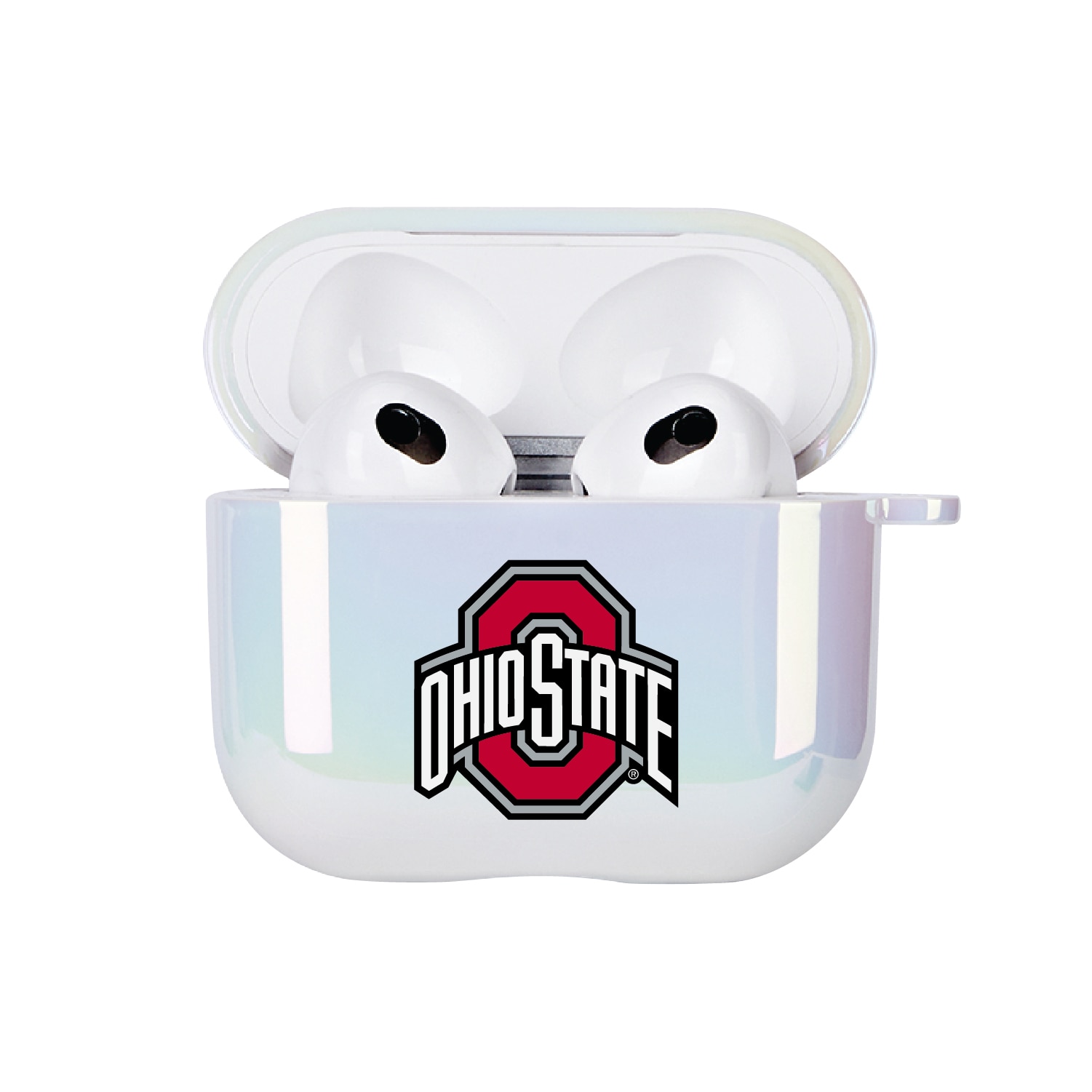 Ohio State University - Airpod 3rd Gen Case (TPU), Iridescent White, Classic V1