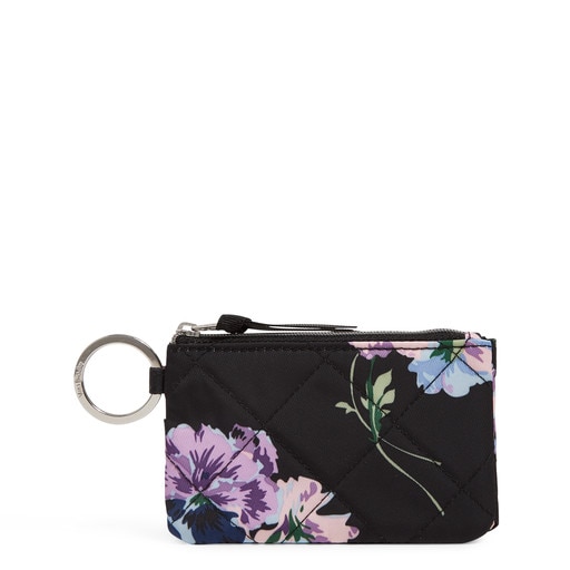 RFID Deluxe ZIP ID CASE: Floating Plum Pansies