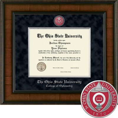 Church Hill Classics 8.5" x 11" Presidential Walnut College of Optometry Diploma Frame