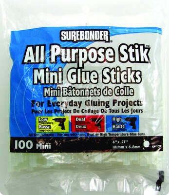 Glue Sticks for Mini-Trigger Guns - 5/16" x 4" Pkg of 25