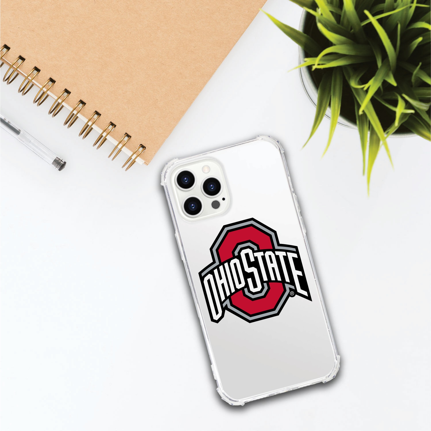 Ohio State University Buckeyes Clear Tough Edge Phone Case, Classic- iPhone 13 Pro