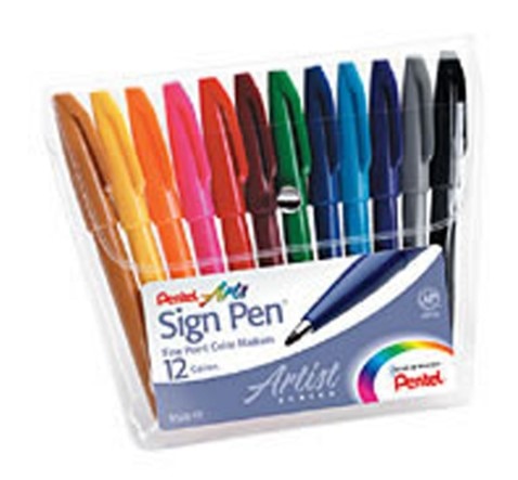 Pentel Sign Pens - 12 Color