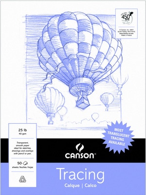 Canson Artist Series Tracing Pad, 50 Sheets, 9" x 12"