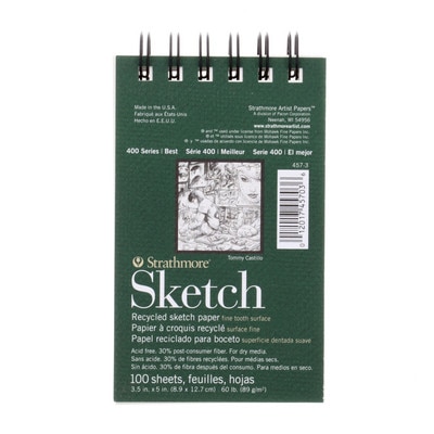 Strathmore Sketch Paper Pad, 400 Series, Recycled, 3" x 5", 100 Sheets