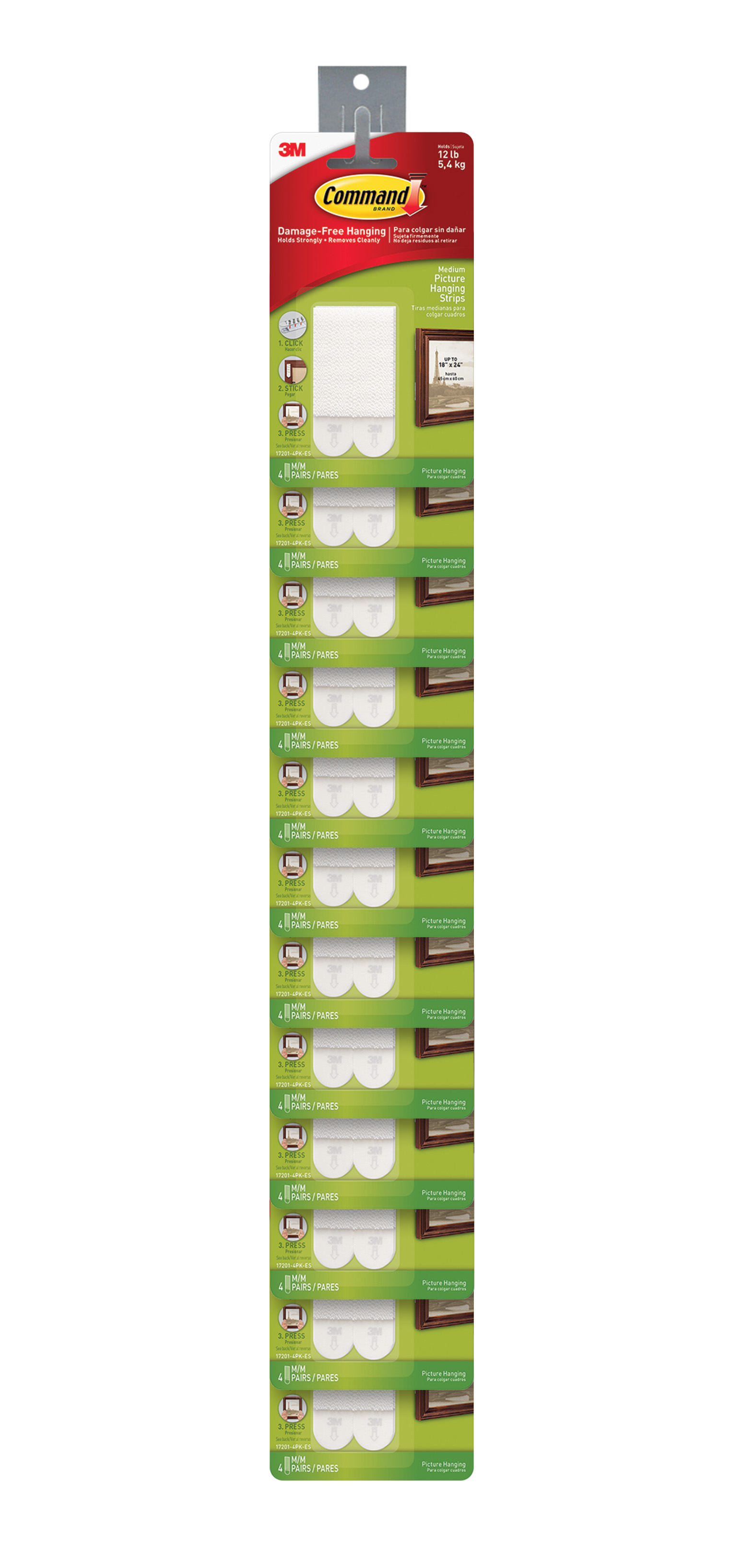 Command Medium Picture Hanging Strips, 3 Pairs of Strips Per Pack 