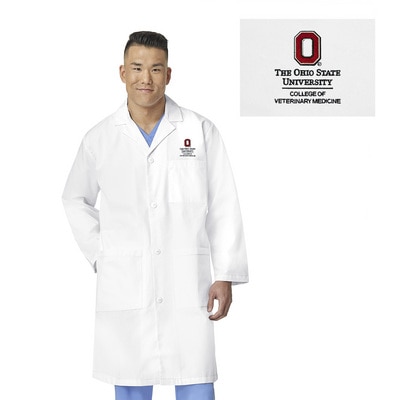 WonderWink WHT Veterinary Medicine Men's Scrub Lab Coat, 7302OSUV