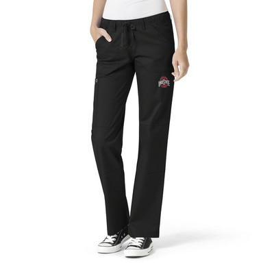 Ohio State Custom Decorated WonderWink WWK Women's Straight Leg Cargo Scrub Pant, 504OSU1