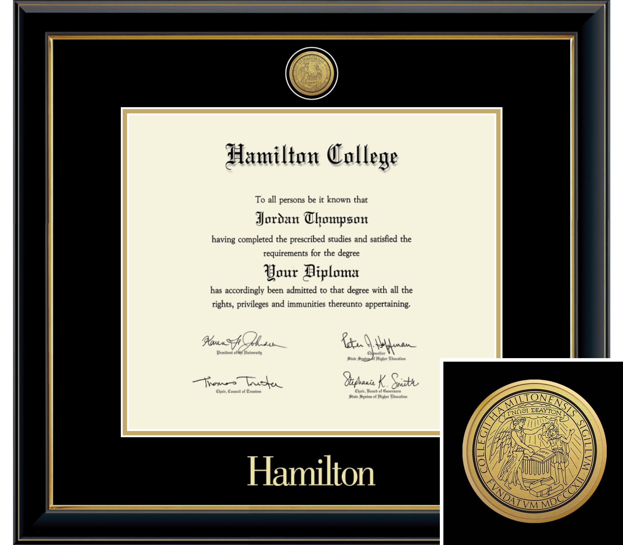Church Hill Classics Onyx 12.5x14.5 Black Diploma Frame