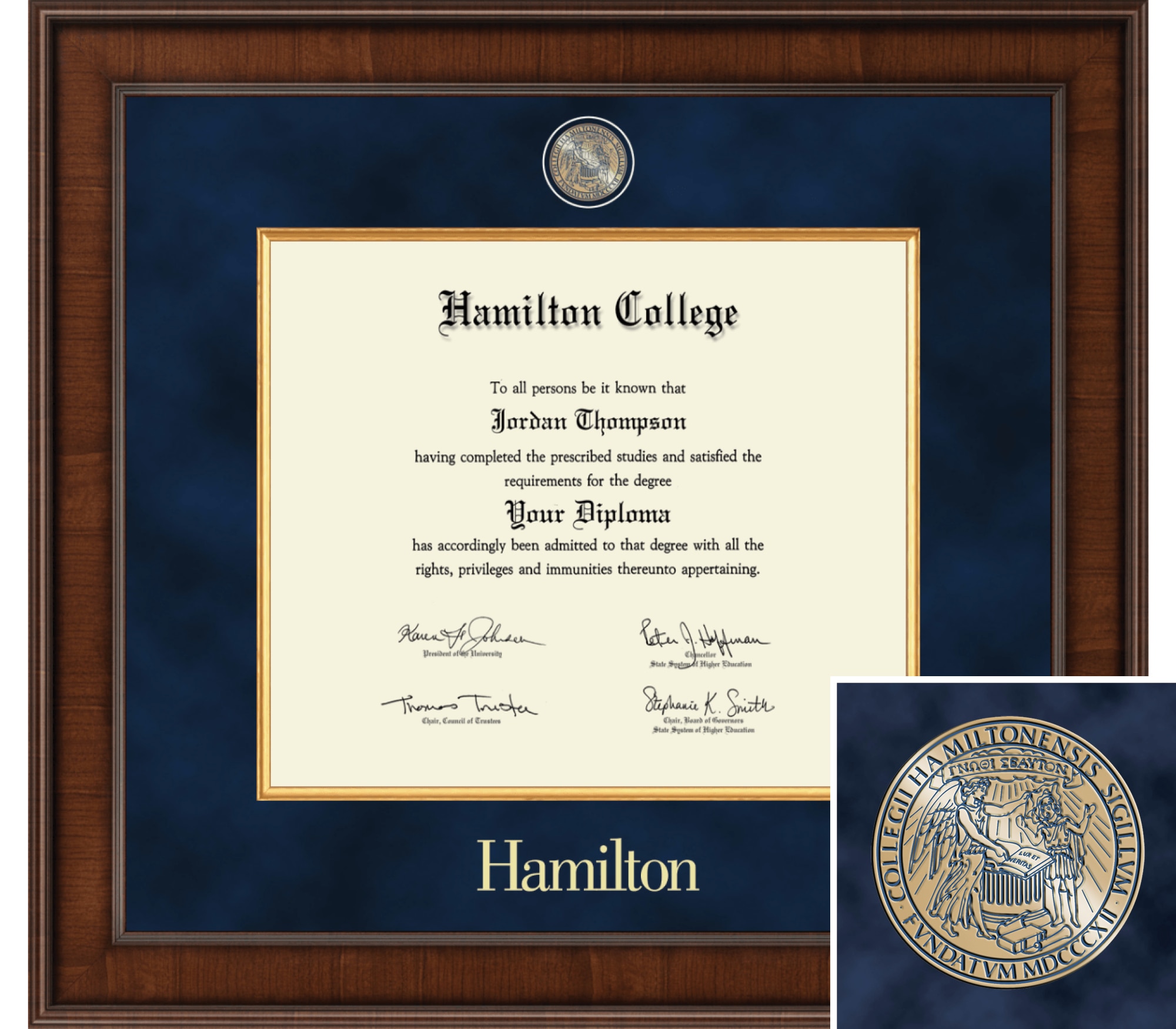 Church Hill Classics 12.5" x 14.5" Presidential Walnut Diploma Frame