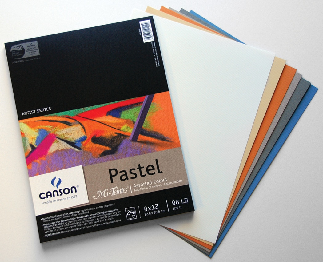 Canson Mi-Teintes Paper Pad, 9" x 12", Assorted Colors
