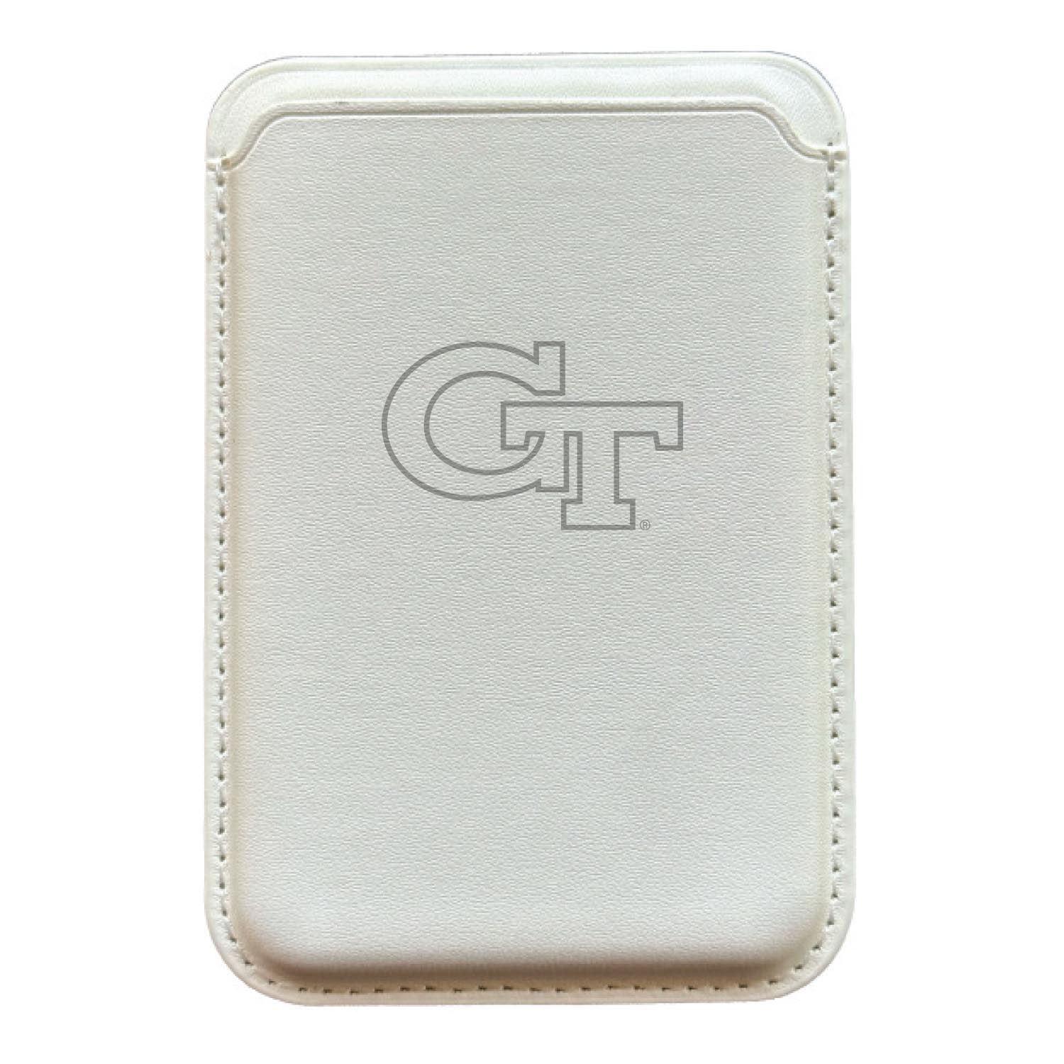 Monaco Leather Cellphone ID wallet with MagSafe White