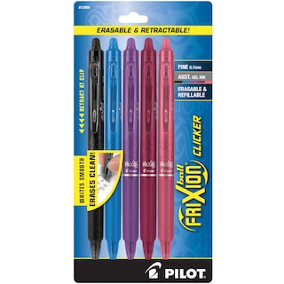 Glans aanvaarden Verslaggever Pilot FriXion Clicker Erasable Gel Ink Pen Fine Point (0.7mm) Assorted  Colors 5 Count | Barnes & Noble at Georgia Tech Official Bookstore