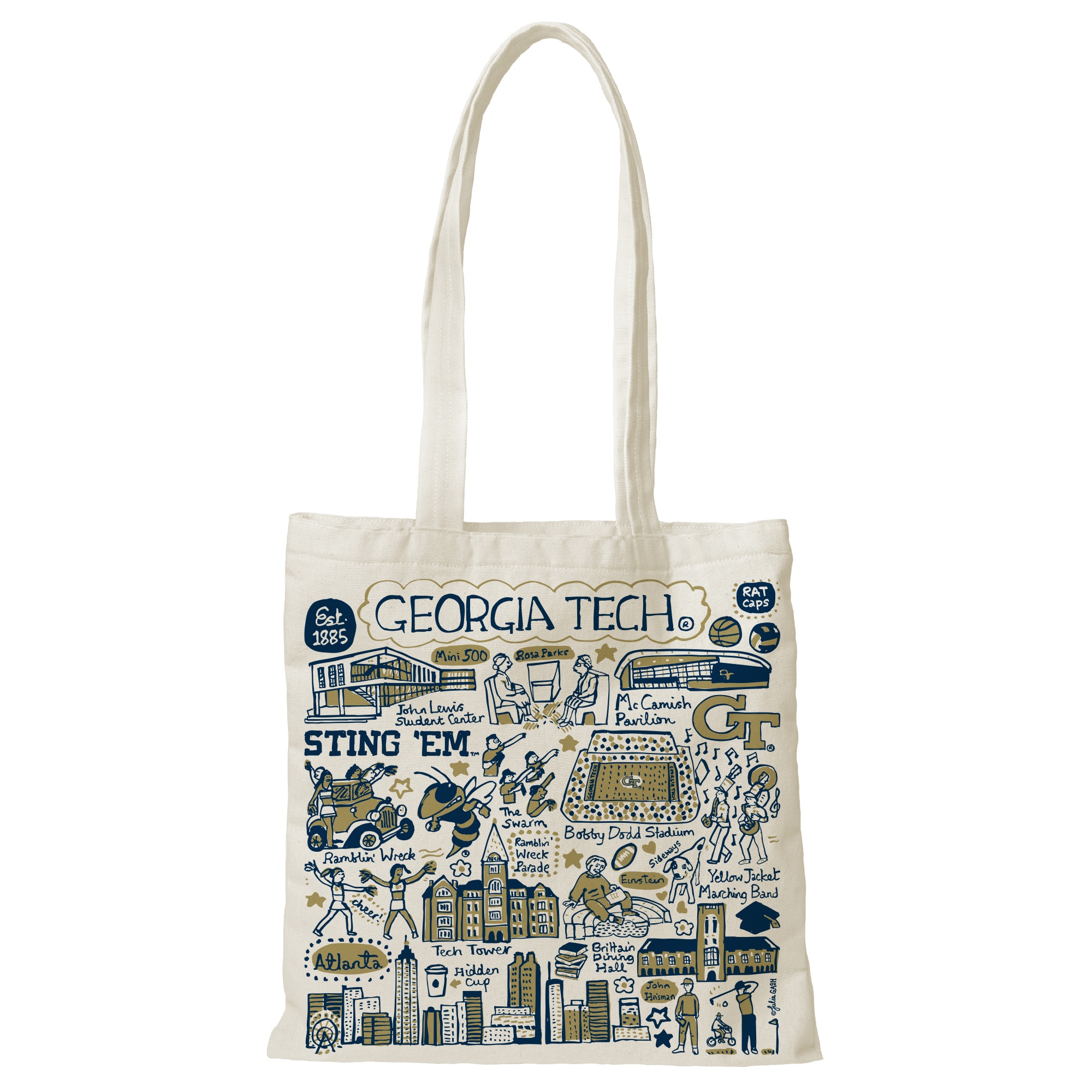 Georgia Tech Yellow Jackets Julia Gash Tote canvas Backpacks and Bags