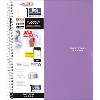 Five StarWirebound Quad Notebook - 1 Subject 100ct