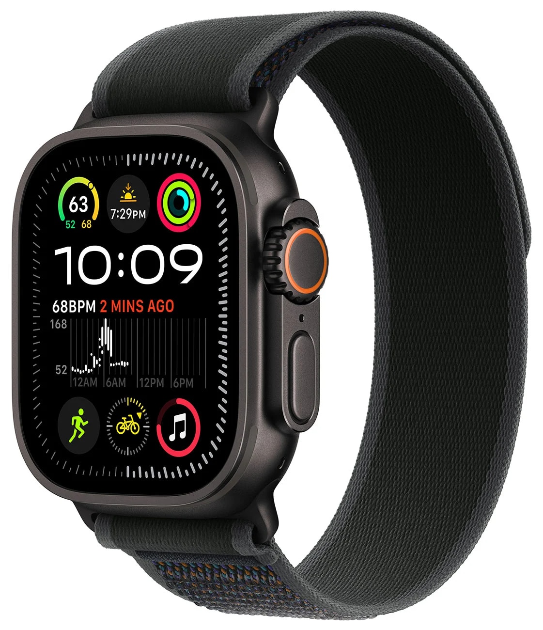 Apple Watch Ultra 2 GPS + Cellular 49mm Black Titanium Case with Black Trail Loop - M/L
