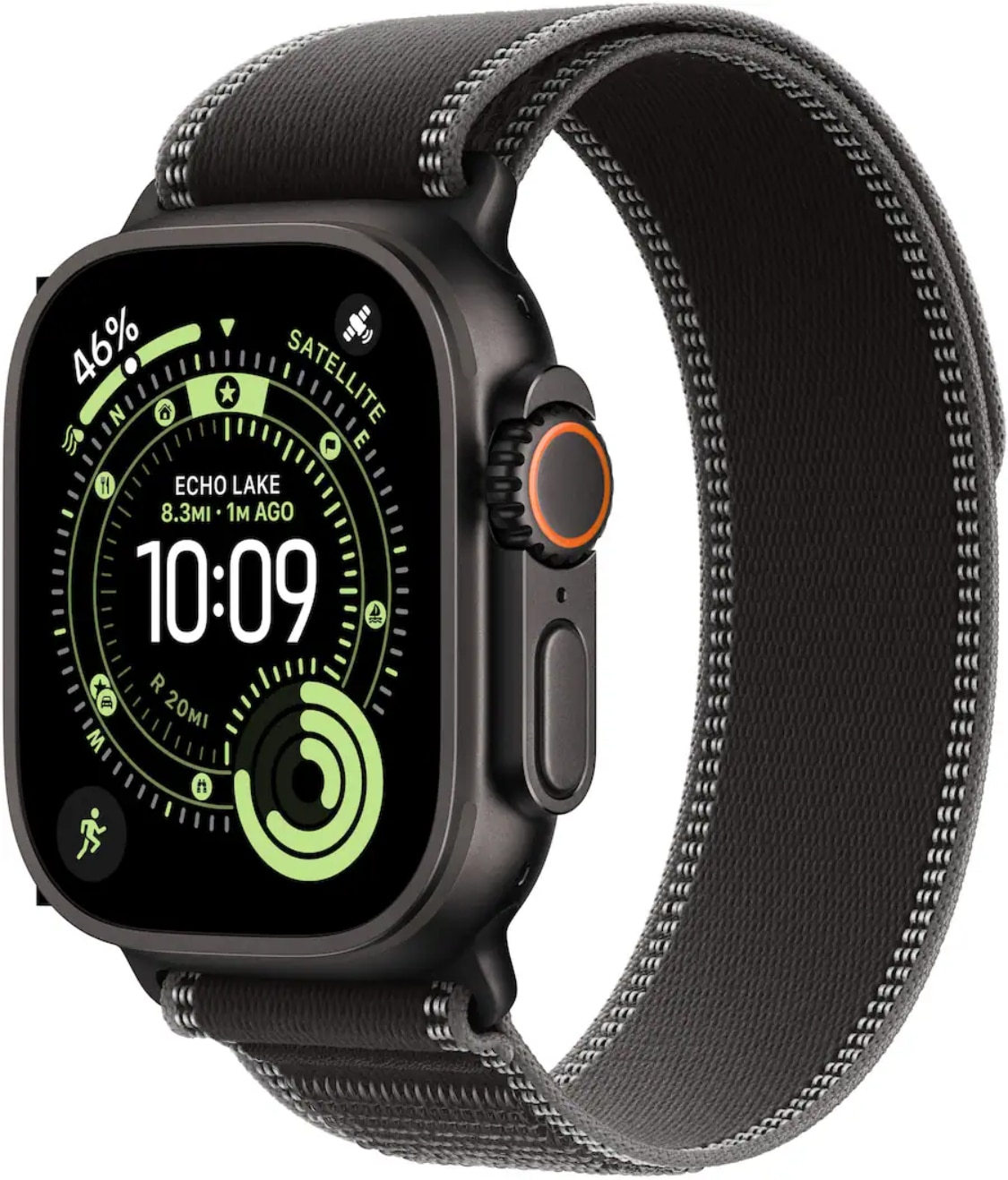 Apple Watch Ultra 3 GPS + Cellular 49mm Black Titanium Case with Black/Charcoal Trail Loop - M/L