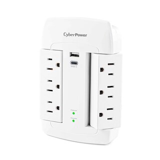 6 OL Swivel Tap, 2 USB 2.1A, 1200J - Surge Protector