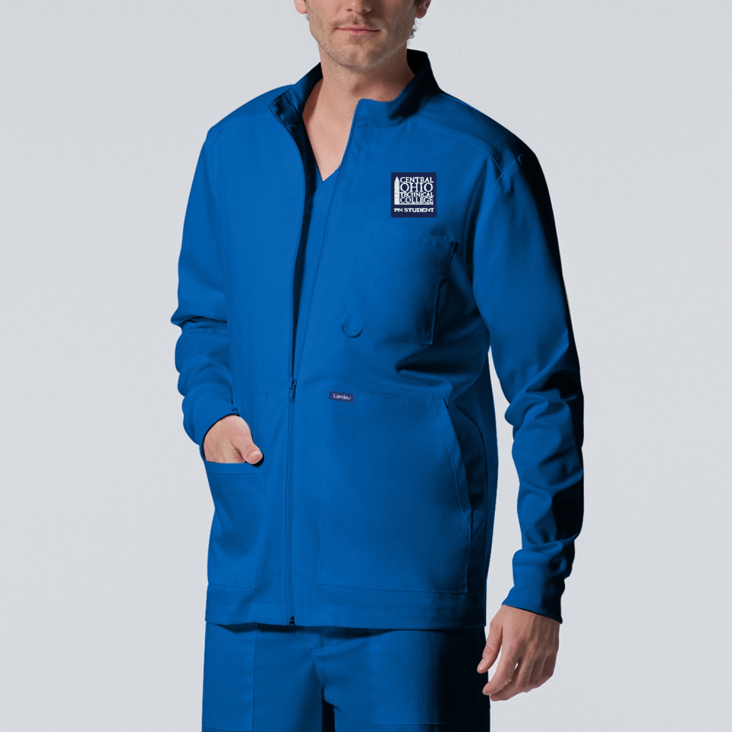 Proflex Mens Zip Front Scrub Jacket (LJ702 Logoed)