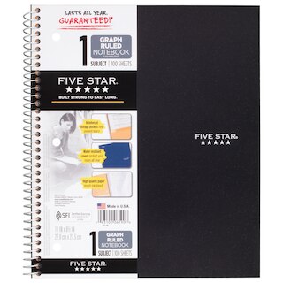 Five StarWirebound Quad Notebook - 1 Subject 100ct