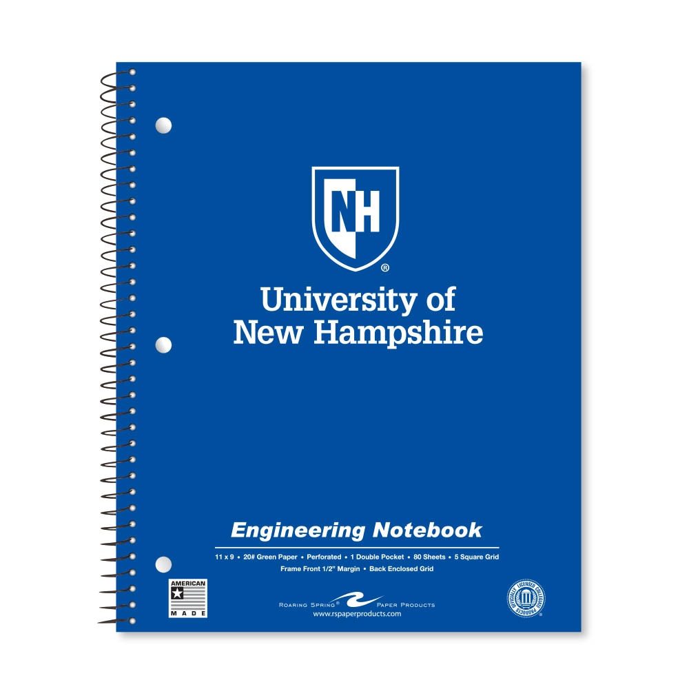 School Spirit Engineering Notebook, Green Tint 20# Paper with 1 Double Pocket