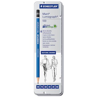 Staedtler Lumograph Pencil Set, 6-Pencils, Assorted Degrees