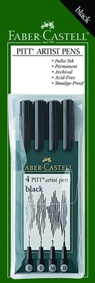 Faber-Castell PITT Artist Sepia Pen Set, Superfine, Fine, Medium & Brush