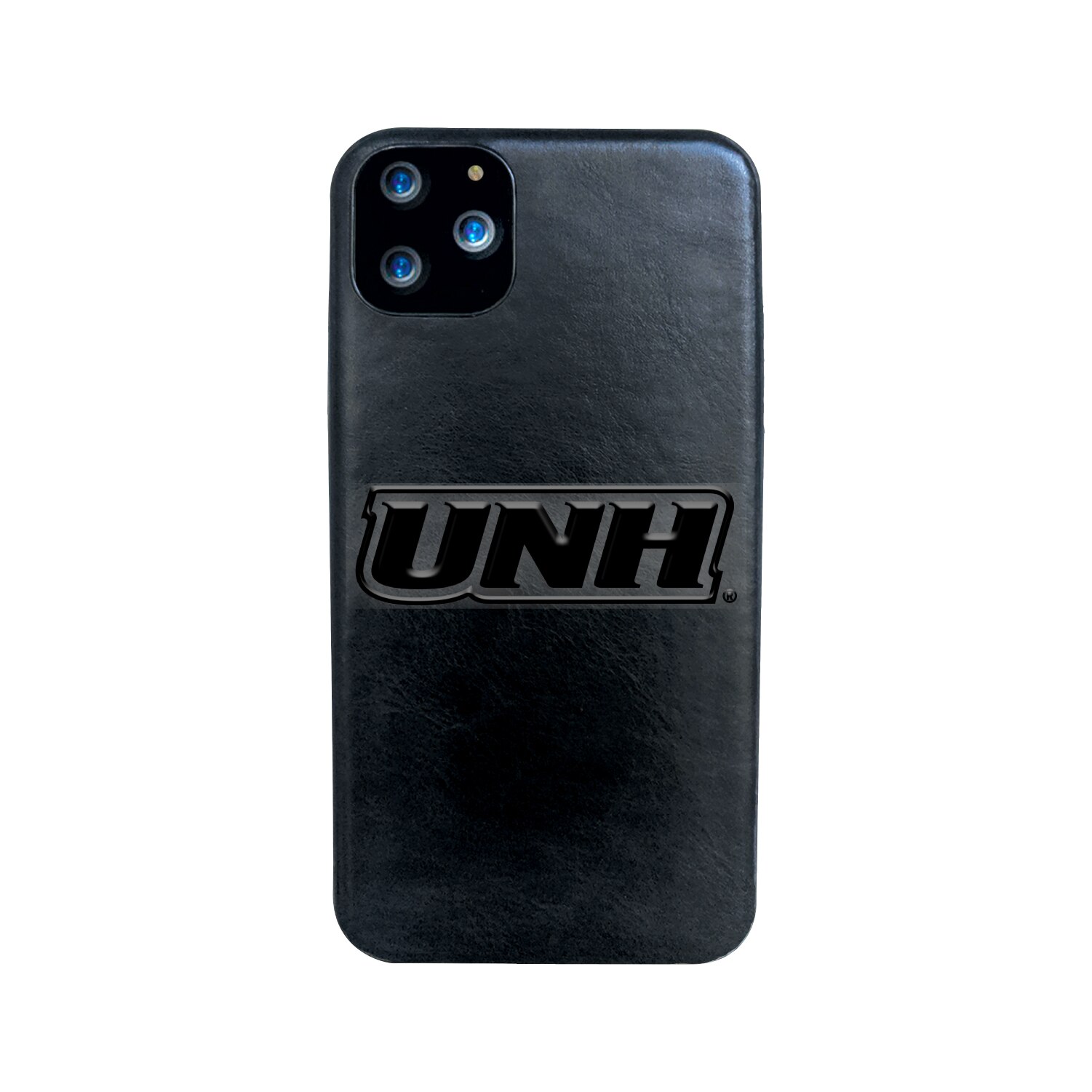 University of New Hampshire Leather Shell Phone Case, Black, Alumni V2 - iPhone 12/12 Pro