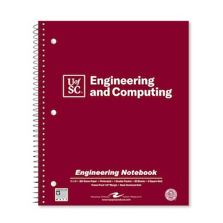 School Spirit Engineering Notebook, Green Tint 20# Paper with 1 Double Pocket