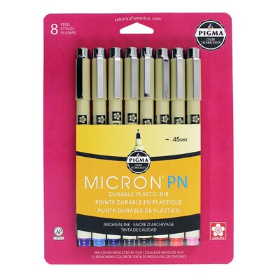 MICRON PEN PN .45MM AST 8CD