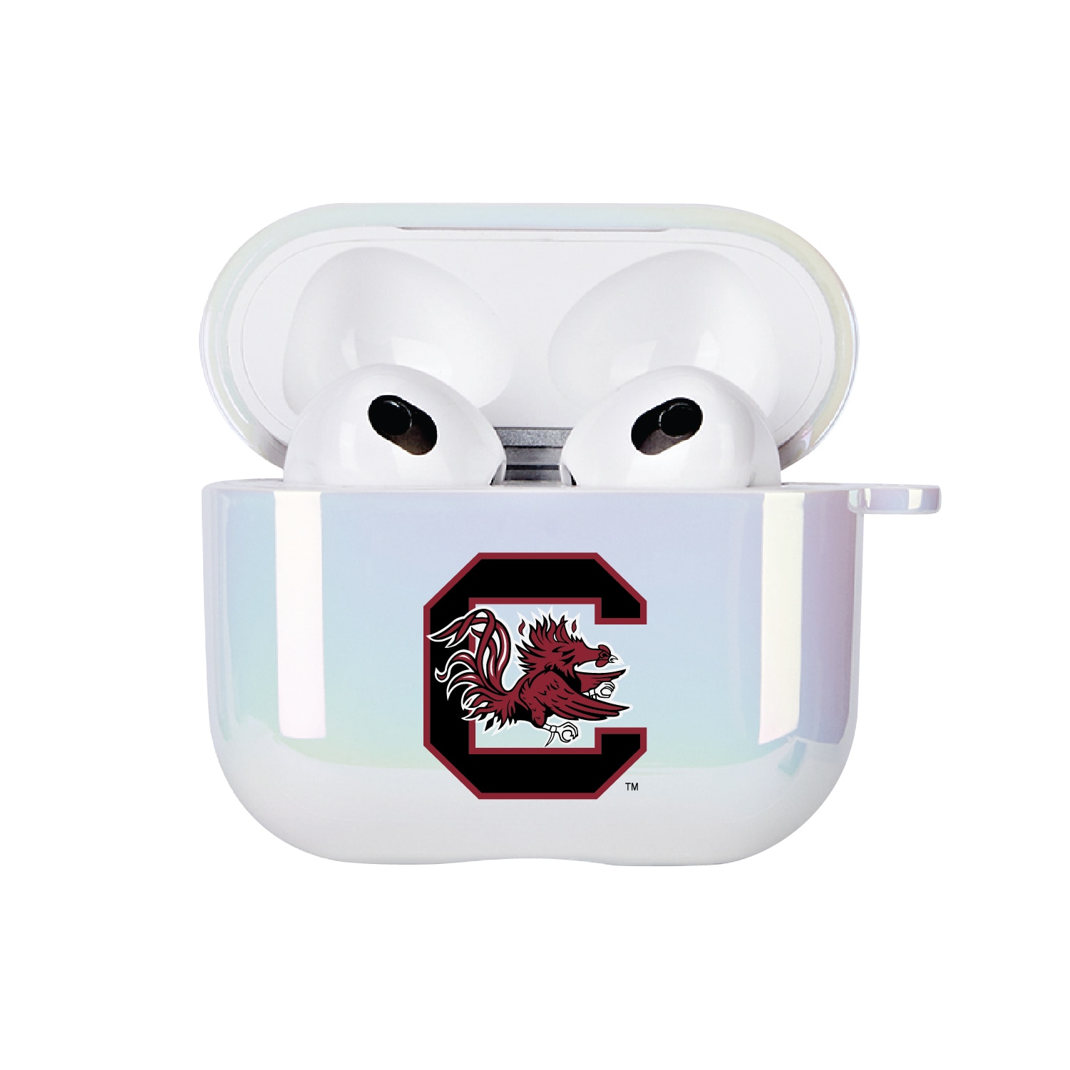 University of South Carolina - Airpod 3rd Gen Case (TPU), Iridescent White, Classic V1