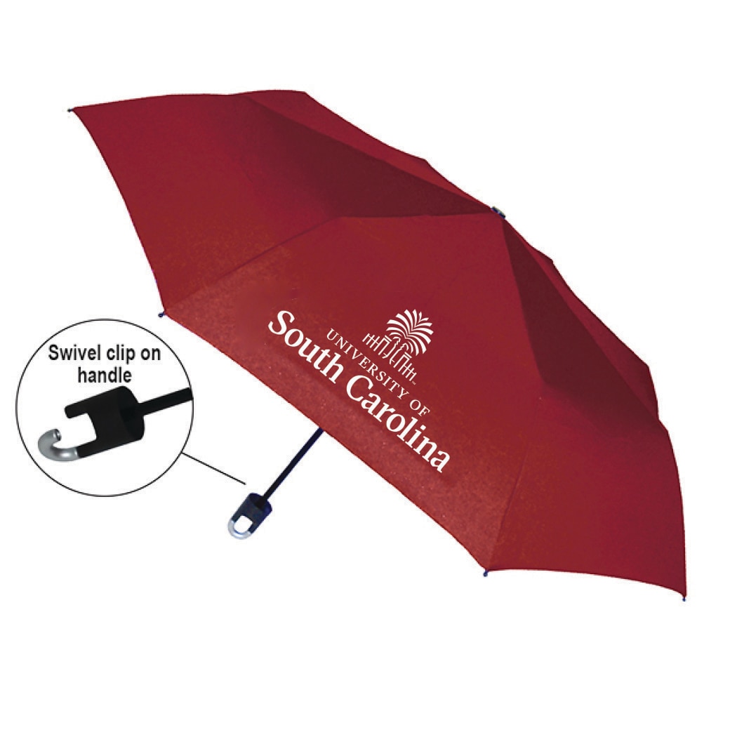 "Storm Clip" Mini Folding Emblematic Solid Umbrella 42" Coverage