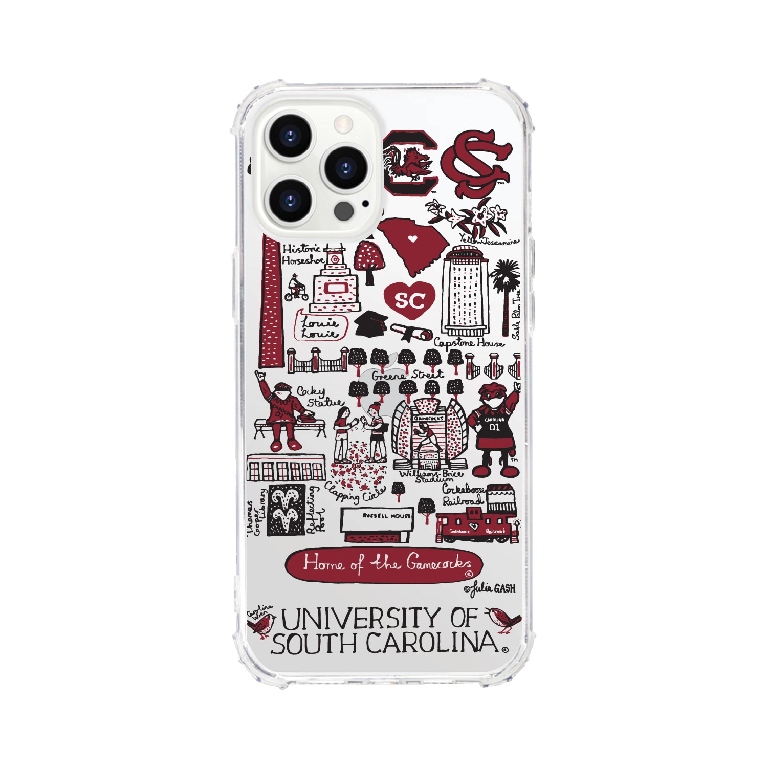 University of South Carolina- Clear Tough Edge Phone Case, Julia Gash - iPhone 15