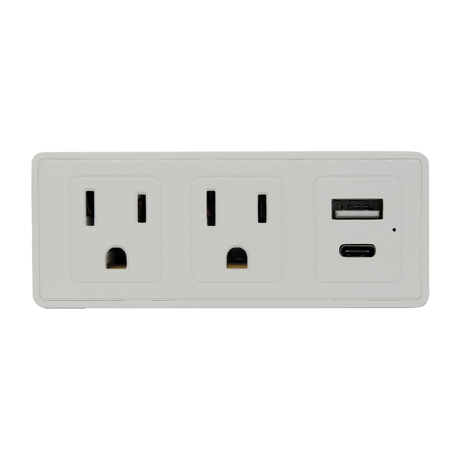 1 Pack-Multi-Port Slim Charging Station 2AC + 1USB + 1USBC w/ Surge Protection ETL Certified-White