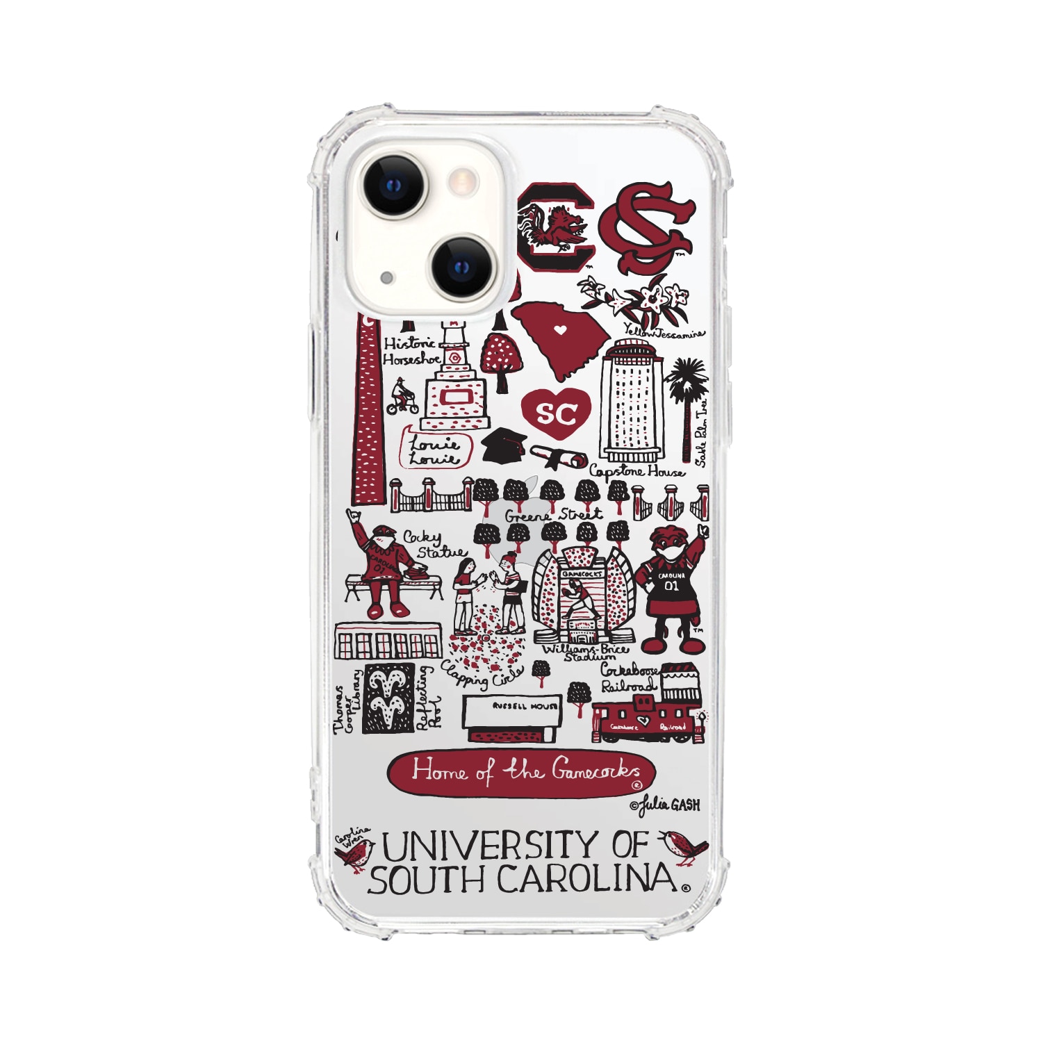 University of South Carolina, Tough Edge Phone Case, Julia Gash Cityscape - iPhone 14