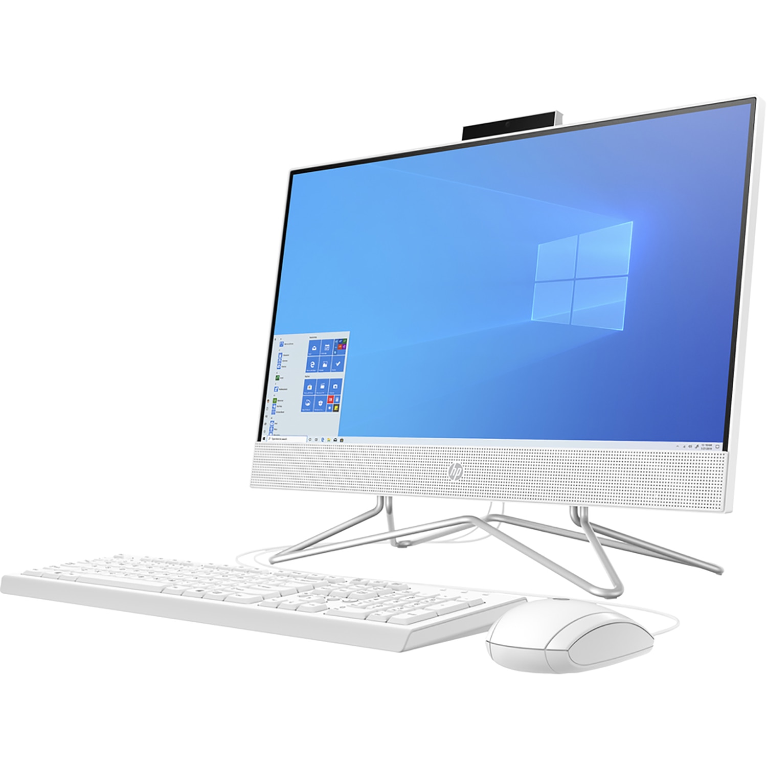 HP 21.5" All-in-One Computer Desktop - AMD Athlon Silver 2.30 GHz - 4GB RAM- 256GB SSD - Snow White