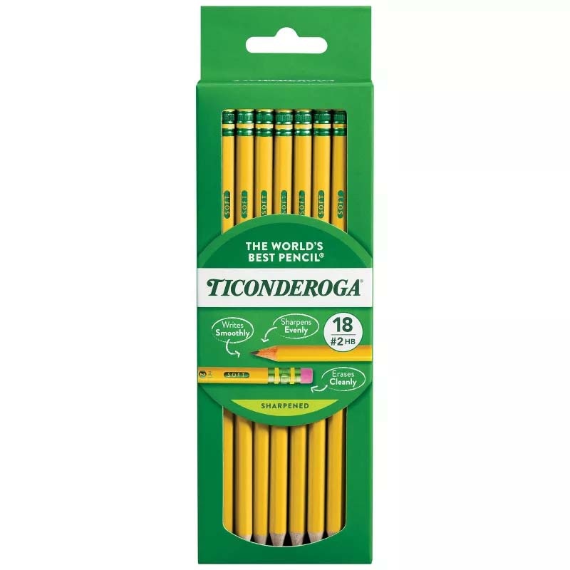Dixon Ticonderoga #2 HB Soft Sharpened Pencils 18Pack