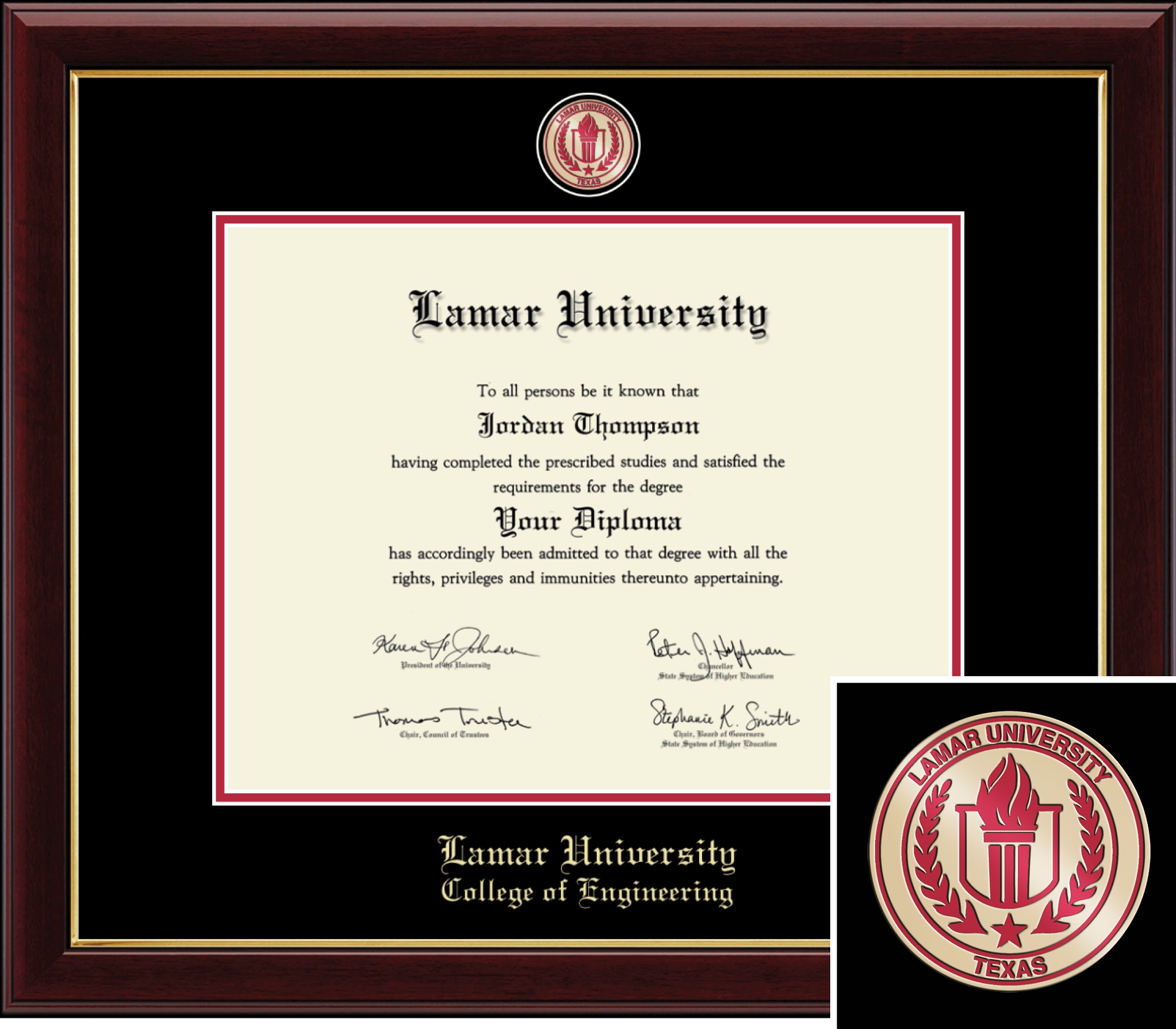 Church Hill Classics 11" x 14" Masterpiece Cherry College of Engineering Diploma Frame