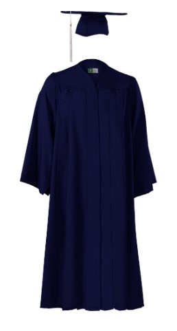 Bach Navy Graduation Bundle: Cap/Gown/Tassel