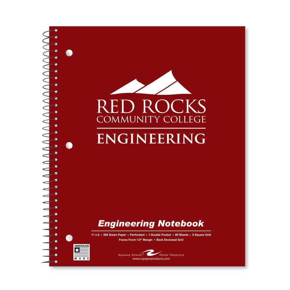 School Spirit Engineering Notebook, Green Tint 20# Paper with 1 Double Pocket