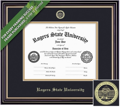 Framing Success 8.5 x 11 Prestige Gold Embossed School Seal Bachelors, Masters Diploma Frame