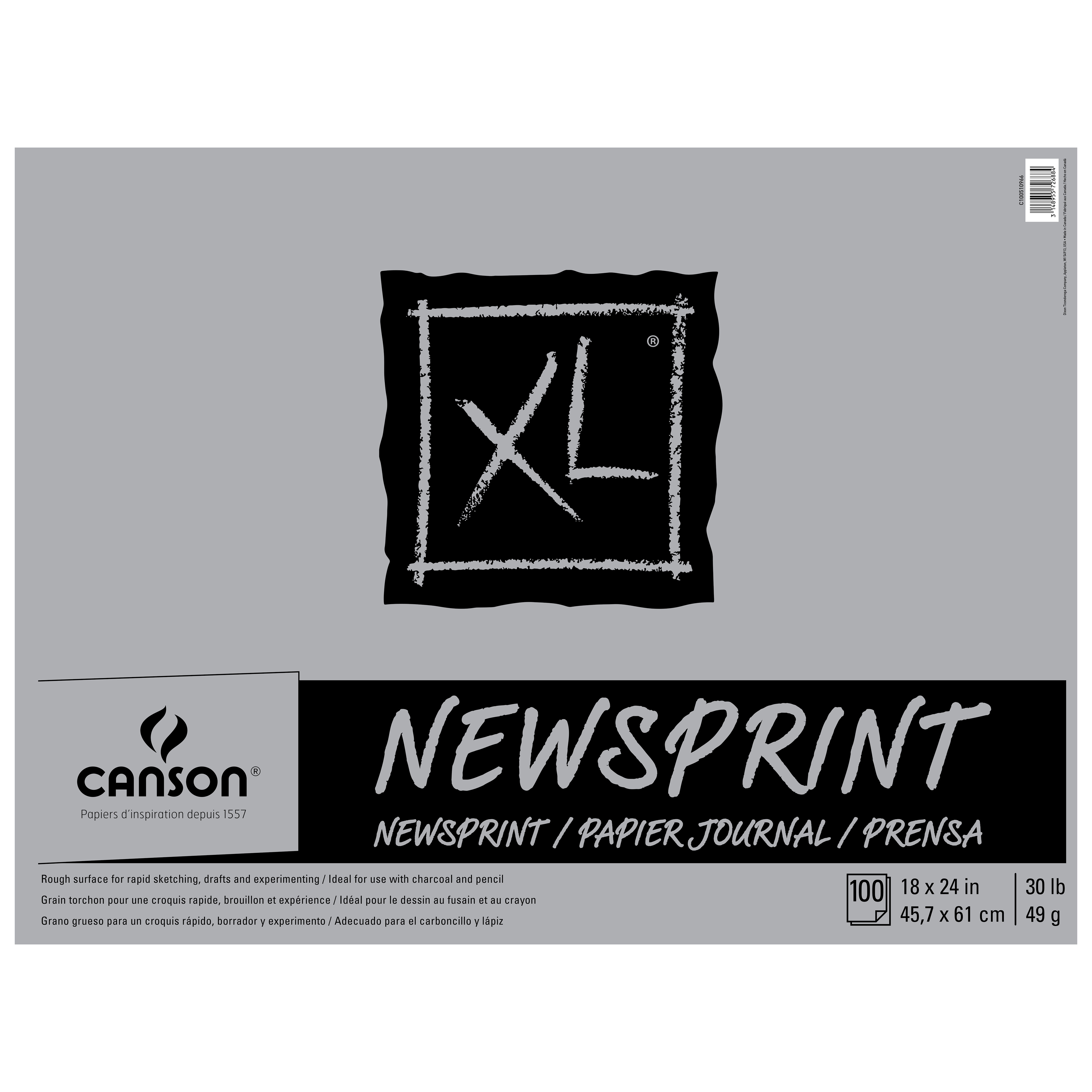Canson XL Newsprint Paper Pad, 100 Sheets, 18" x 24"