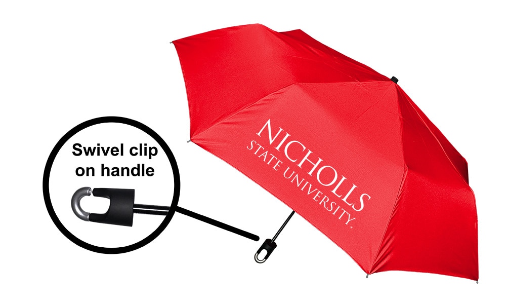 Storm Clip Mini Folding Emblematic Solid Umbrella 42" Coverage