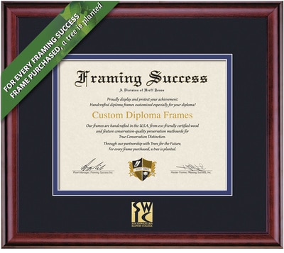 Framing Success 8.5 x 11 Classic Gold Embossed School Logo Associates Diploma Frame